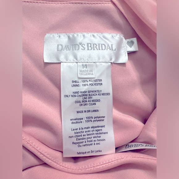 DAVID’S BRIDAL LONG CHIFFON ASYMMETRIC NECKLINE GREEK ROMAN TOGA DRESS SIZE 14 - Picture 8 of 12